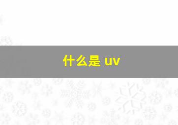 什么是 uv